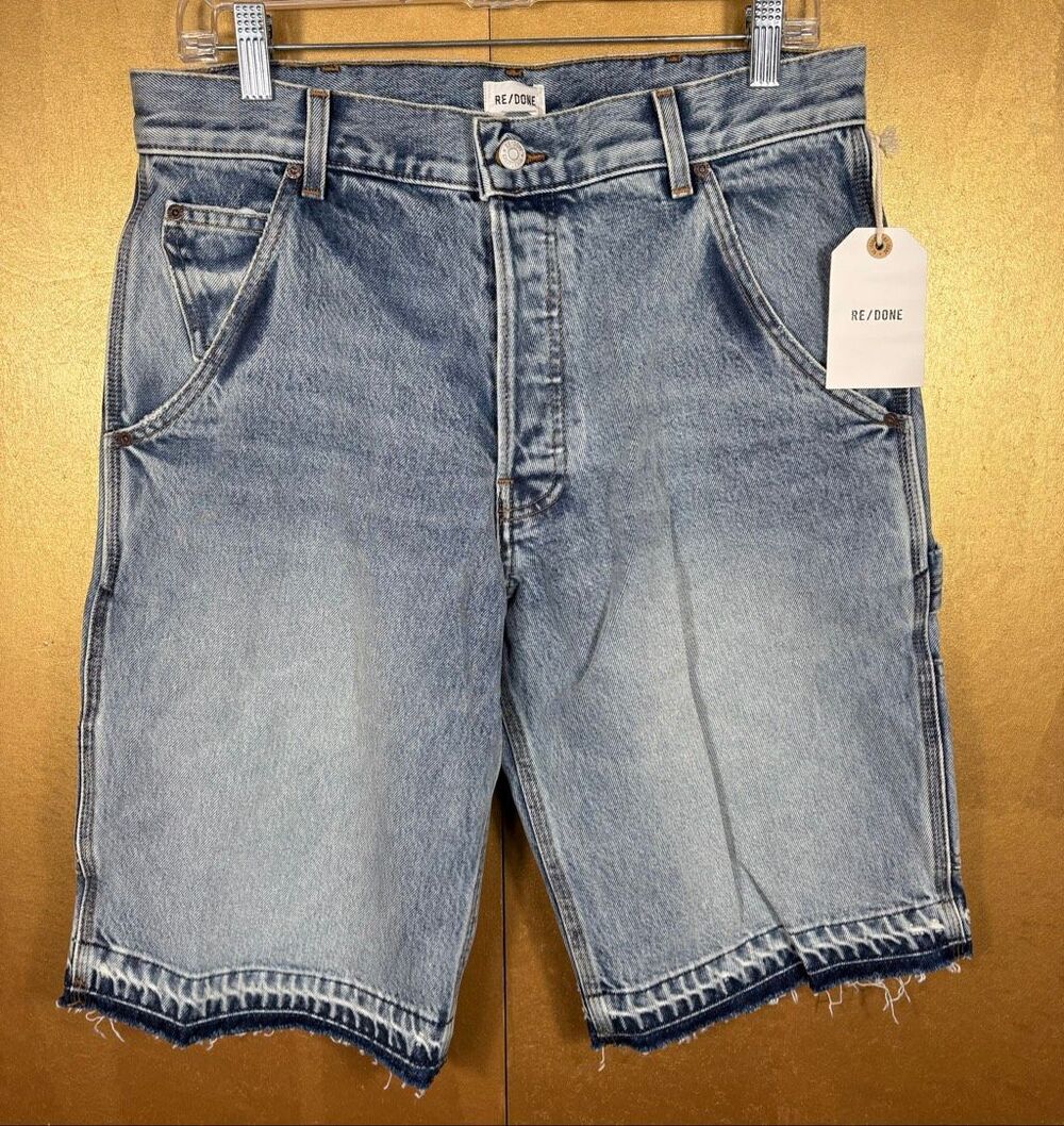 Re/Done washed out indigo modern painter shorts size 30